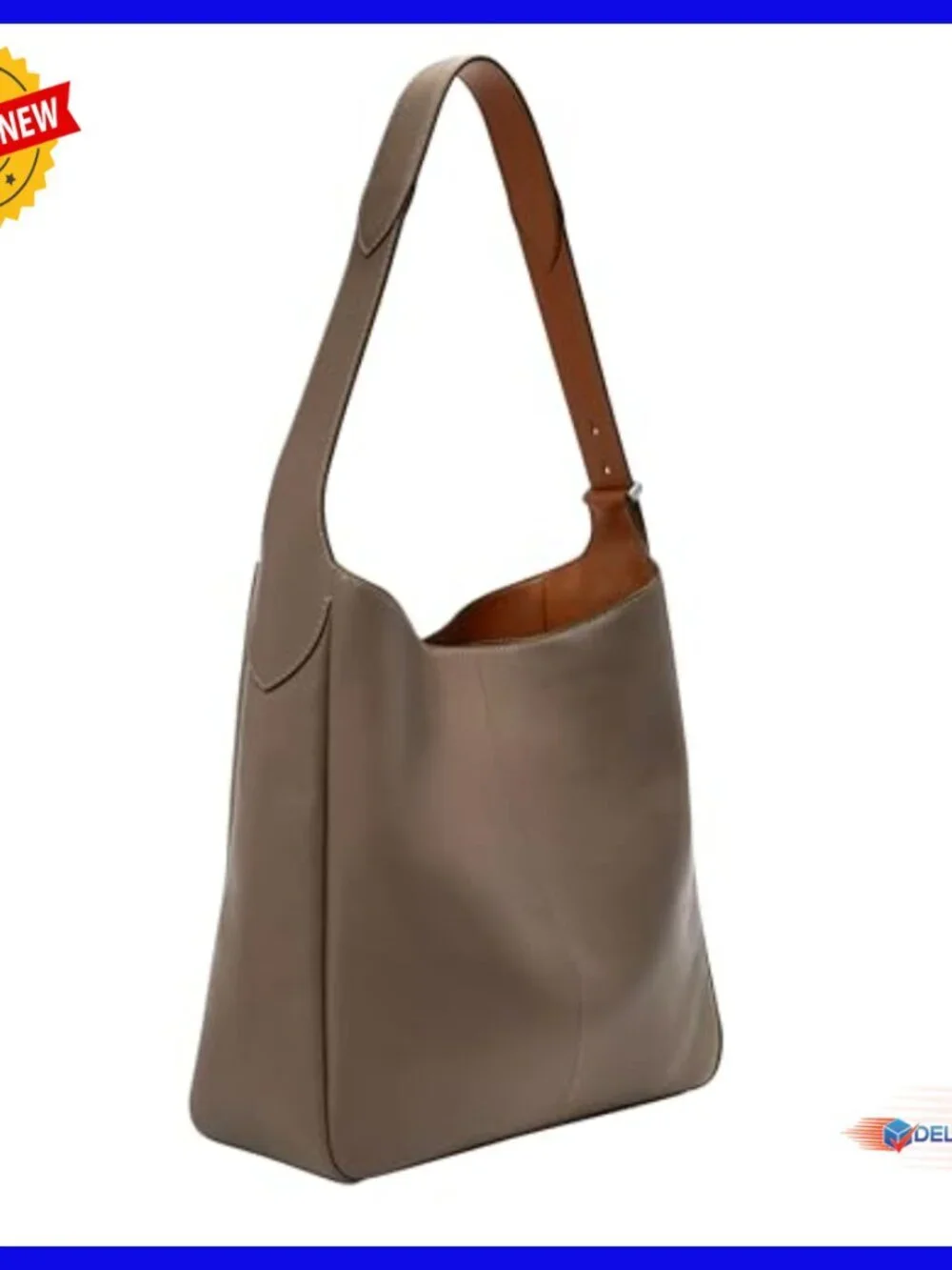 Genuine Leather Hobo Bag with Adjustable Strap, Fits iPad Pro